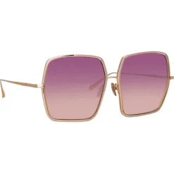 Linda Farrow - Camaro Oversized Sunglasses in Rose Gold Wine - LFL1349C3SUN - Linda Farrow Eyewear - Avvenice