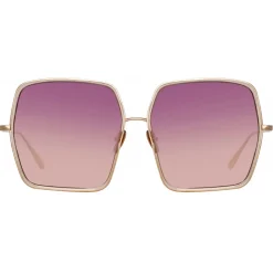 Linda Farrow - Camaro Oversized Sunglasses in Rose Gold Wine - LFL1349C3SUN - Linda Farrow Eyewear - Avvenice