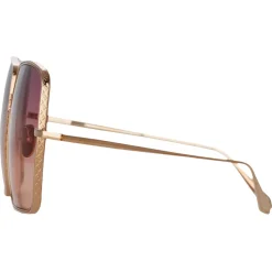 Linda Farrow - Camaro Oversized Sunglasses in Rose Gold Wine - LFL1349C3SUN - Linda Farrow Eyewear - Avvenice
