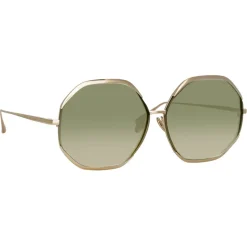 Linda Farrow - Camila Oversized Sunglasses in Light Gold - LFL1208C2SUN - Linda Farrow Eyewear - Avvenice