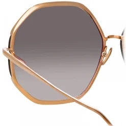 Linda Farrow - Camila Oversized Sunglasses in Rose Gold - LFL1208C3SUN - Linda Farrow Eyewear - Avvenice