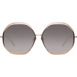 Linda Farrow - Camila Oversized Sunglasses in Rose Gold - LFL1208C3SUN - Linda Farrow Eyewear - Avvenice