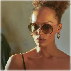 Linda Farrow - Camila Oversized Sunglasses in Rose Gold - LFL1208C3SUN - Linda Farrow Eyewear - Avvenice