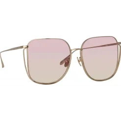 Linda Farrow - Camry Oversized Sunglasses in Light Gold and Lilac - LFL1347C4SUN - Linda Farrow Eyewear - Avvenice