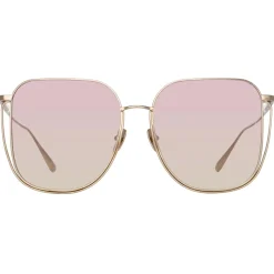 Linda Farrow - Camry Oversized Sunglasses in Light Gold and Lilac - LFL1347C4SUN - Linda Farrow Eyewear - Avvenice