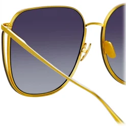 Linda Farrow - Camry Oversized Sunglasses in Yellow Gold - LFL1347C1SUN - Linda Farrow Eyewear - Avvenice