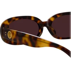 Linda Farrow - Cara Oval Sunglasses in Tortoiseshell - LFL1252C2SUN - Linda Farrow Eyewear - Avvenice