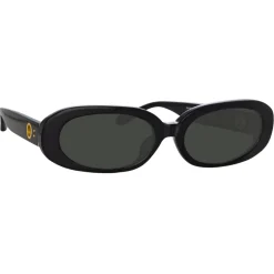 Linda Farrow - Cara Oval Sunglasses in Black - LFL1252C1SUN - Linda Farrow Eyewear - Avvenice