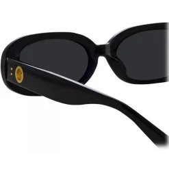 Linda Farrow - Cara Oval Sunglasses in Black - LFL1252C1SUN - Linda Farrow Eyewear - Avvenice