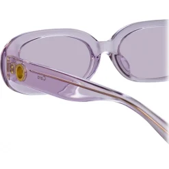 Linda Farrow - Cara Oval Sunglasses in Lilac - LFL1252C5SUN - Linda Farrow Eyewear - Avvenice