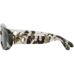 Linda Farrow - Cara Oval Sunglasses in Black Grey Tortoiseshell - LFL1252C6SUN - Linda Farrow Eyewear - Avvenice