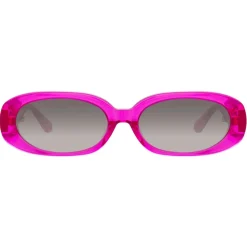 Linda Farrow - Cara Oval Sunglasses in Fuchsia - LFL1252C7SUN - Linda Farrow Eyewear - Avvenice