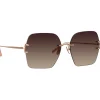 Linda Farrow - Carina Oversized Sunglasses in Rose Gold Mocha - LFL1395C3SUN - Linda Farrow Eyewear - Avvenice