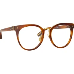 Linda Farrow - Carla Oval Optical Glasses in Horn - LFL1327C3OPT - Linda Farrow Eyewear - Avvenice