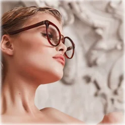 Linda Farrow - Carla Oval Optical Glasses in Horn - LFL1327C3OPT - Linda Farrow Eyewear - Avvenice