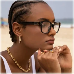 Linda Farrow - Carlos D-Frame Optical Glasses in Black - LFL1412C1OPT - Linda Farrow Eyewear - Avvenice