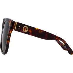 Linda Farrow - Carolina Flat Top Sunglasses in Tortoiseshell - LFL1250C2SUN - Linda Farrow Eyewear - Avvenice