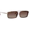 Linda Farrow - Cassia Rectangular Sunglasses in Light Gold Mocha - LFL1392C2SUN - Linda Farrow Eyewear - Avvenice