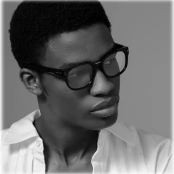 Linda Farrow - Cedric Rectangular Optical Frames in Black and Nickel - LFL1275C10OPT - Linda Farrow Eyewear - Avvenice