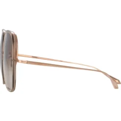 Linda Farrow - Celia Oversized Sunglasses in Ash - LFL1405C3SUN - Linda Farrow Eyewear - Avvenice