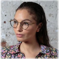 Linda Farrow - Cesar Angular Optical Glasses in Yellow Gold Black - LFL1225C1OPT - Linda Farrow Eyewear - Avvenice