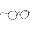 Linda Farrow - Cesar Angular Optical Glasses in White Gold Black - LFL1225C2OPT - Linda Farrow Eyewear - Avvenice