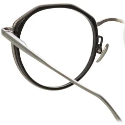 Linda Farrow - Cesar Angular Optical Glasses in White Gold Black - LFL1225C2OPT - Linda Farrow Eyewear - Avvenice