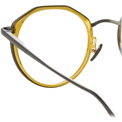 Linda Farrow - Cesar Angular Optical Glasses in Nickel Yellow Gold - LFL1225C5OPT - Linda Farrow Eyewear - Avvenice