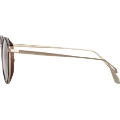 Linda Farrow - Cesar Angular Optical Glasses in Light Gold Brown - LFL1225C3OPT - Linda Farrow Eyewear - Avvenice