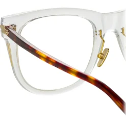 Linda Farrow - Chrysler D-Frame Optical Glasses in Clear - LF43C3OPT - Linda Farrow Eyewear - Avvenice