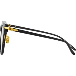 Linda Farrow - Chrysler D-Frame Optical Glasses in Black - LF43C1OPT - Linda Farrow Eyewear - Avvenice