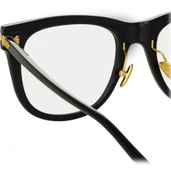 Linda Farrow - Chrysler D-Frame Optical Glasses in Black - LF43C1OPT - Linda Farrow Eyewear - Avvenice