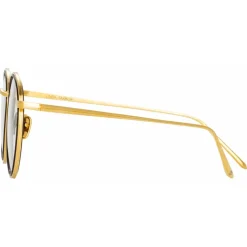 Linda Farrow - Comer Oval Optical Glasses in Yellow Gold - LFL1190C1OPT - Linda Farrow Eyewear - Avvenice