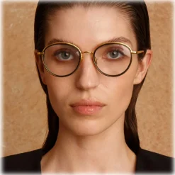 Linda Farrow - Comer Oval Optical Glasses in Yellow Gold - LFL1190C1OPT - Linda Farrow Eyewear - Avvenice