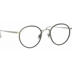 Linda Farrow - Comer Oval Optical Glasses in White Gold - LFL1190C3OPT - Linda Farrow Eyewear - Avvenice