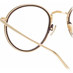 Linda Farrow - Comer Oval Optical Glasses in Light Gold - LFL1190C2OPT - Linda Farrow Eyewear - Avvenice