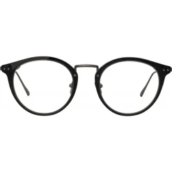Linda Farrow - Cooper Oval Optical Glasses in Black Nickel (C5) - LFL1051C5OPT - Linda Farrow Eyewear - Avvenice