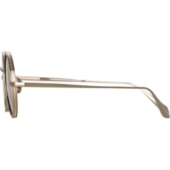 Linda Farrow - Cortina Oval Optical Glasses in Light Gold - LFL1388C2OPT - Linda Farrow Eyewear - Avvenice