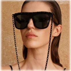 Linda Farrow - Dakota Flat Top Sunglasses in Black Gray - LFL1304C2SUN - Linda Farrow Eyewear - Avvenice