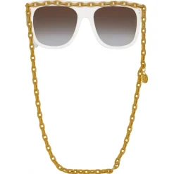 Linda Farrow - Dakota Flat Top Sunglasses in White - LFL1304C3SUN - Linda Farrow Eyewear - Avvenice