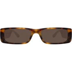 Linda Farrow - Dania Rectangular Sunglasses in Tortoiseshell - LFL1201C2SUN - Linda Farrow Eyewear - Avvenice