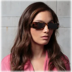 Linda Farrow - Dania Rectangular Sunglasses in Tortoiseshell - LFL1201C2SUN - Linda Farrow Eyewear - Avvenice