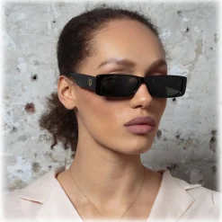 Linda Farrow - Dania Rectangular Sunglasses in Black - LFL1201C1SUN - Linda Farrow Eyewear - Avvenice