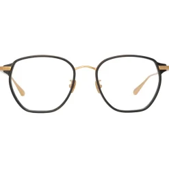 Linda Farrow - Danilo Angular Optical Glasses in Yellow Gold - LFL1246C1OPT - Linda Farrow Eyewear - Avvenice