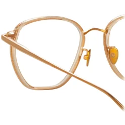 Linda Farrow - Danilo Angular Optical Glasses in Rose Gold - LFL1246C3OPT - Linda Farrow Eyewear - Avvenice