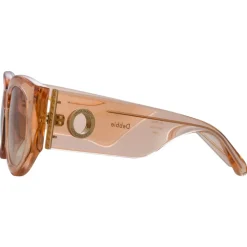 Linda Farrow - Debbie D-Frame Sunglasses in Peach - LFL1059C8SUN - Linda Farrow Eyewear - Avvenice