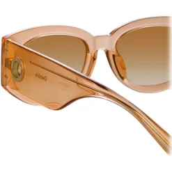 Linda Farrow - Debbie D-Frame Sunglasses in Peach - LFL1059C8SUN - Linda Farrow Eyewear - Avvenice