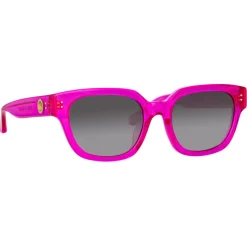 Linda Farrow - Deni D-Frame Sunglasses in Fuchsia - LFL1243C6SUN - Linda Farrow Eyewear - Avvenice