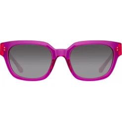 Linda Farrow - Deni D-Frame Sunglasses in Fuchsia - LFL1243C6SUN - Linda Farrow Eyewear - Avvenice