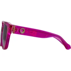 Linda Farrow - Deni D-Frame Sunglasses in Fuchsia - LFL1243C6SUN - Linda Farrow Eyewear - Avvenice
